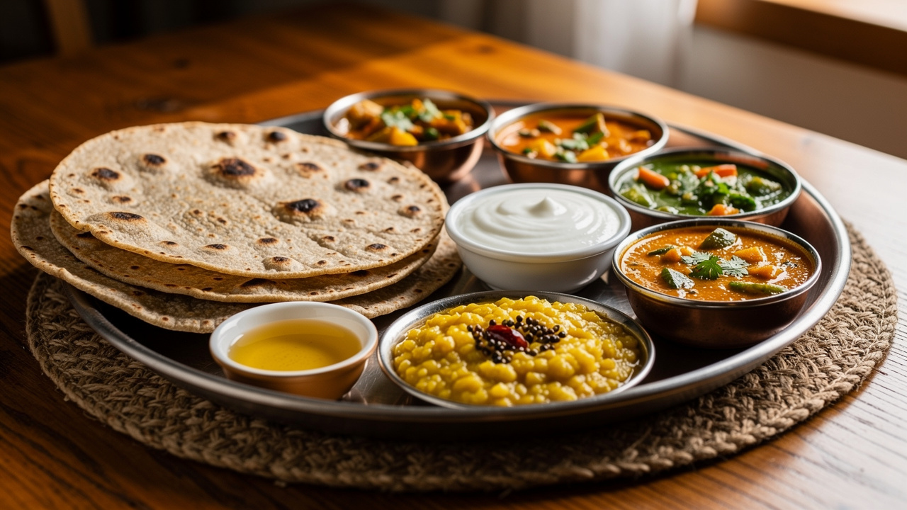 Balanced Indian thali for weight management