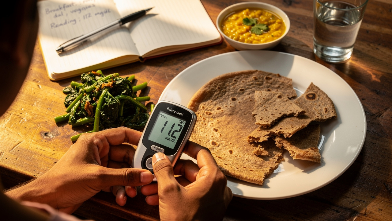 Glucose monitoring with traditional Indian roti meal